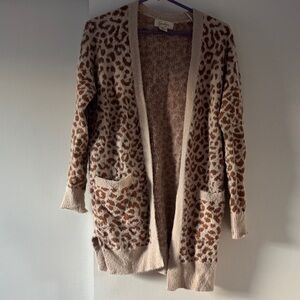 Animal Print Cardigan in Brown and Cream